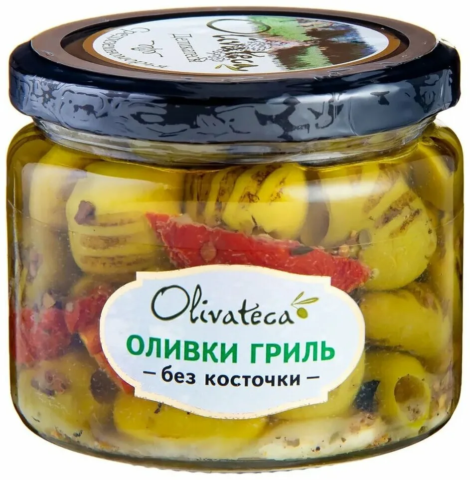 Оливки Olivateca гриль зеленые без косточки в масле 85г