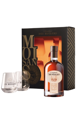 Коньяк Moisans VSOP подарочный набор с двумя стаканами Distillerie des Moisans